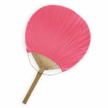 Load image into Gallery viewer, Hot Pink Fuchsia Paddle Hand Fan Wedding Favors
