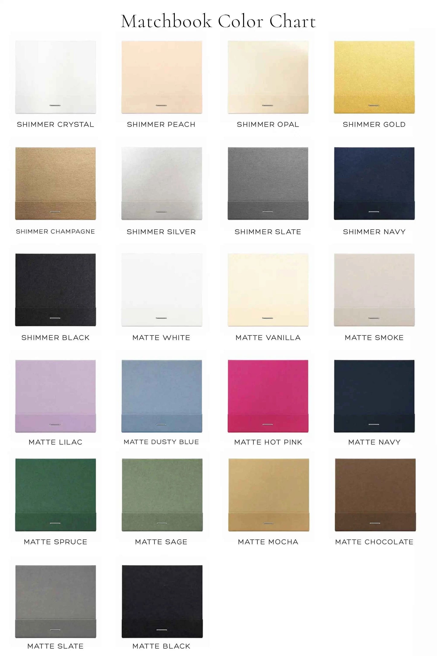 Matchbook Color Chart - Tea and Becky