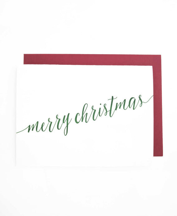 Merry Christmas Letterpress Card - Tea and Becky