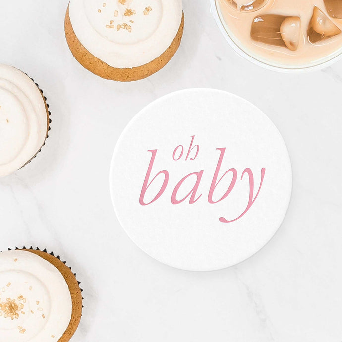 Oh Baby Coasters - Pink - Set of 10 - Tea and Becky