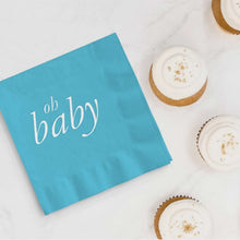 Load and play video in Gallery viewer, Oh Baby Napkins Blue - Set of 20
