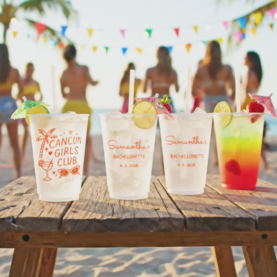 Cancun Girls Club Cups Bachelorette Beach Party