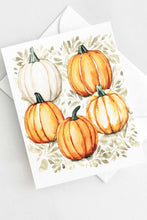Load image into Gallery viewer, Pumpkin Patch Autumn Fall Halloween Card Watercolor Holiday
