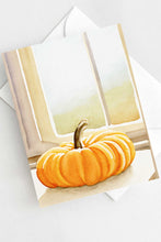 Load image into Gallery viewer, Sunny Pumpkin Autumn Fall Halloween Card Watercolor Holiday
