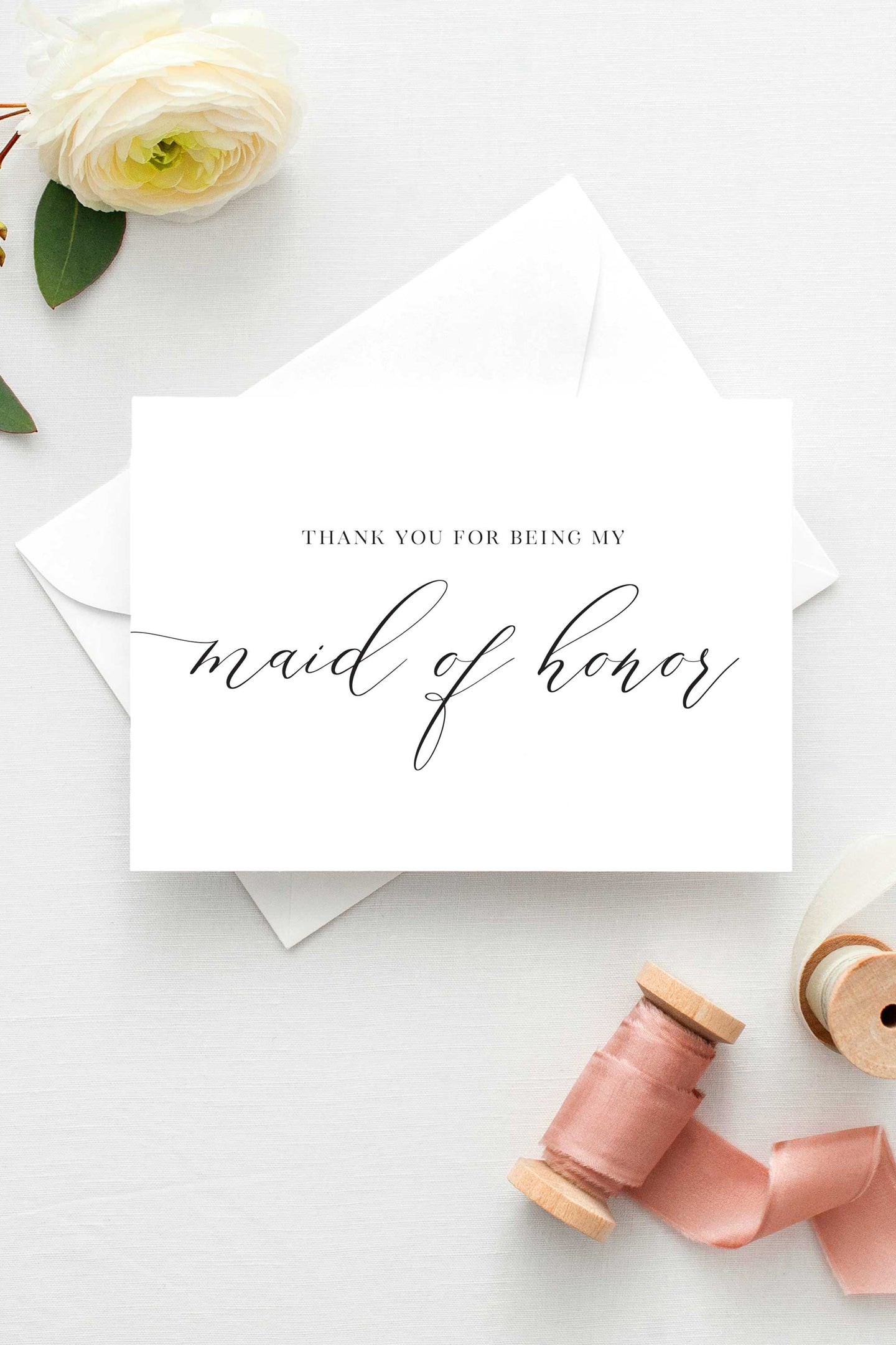 Thank You For Being My Maid of Honor Card Wedding