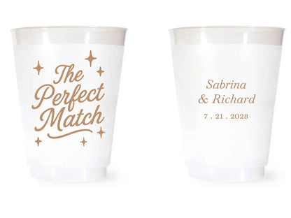 Custom Frosted Wedding Cups | 16 oz Shatterproof Plastic Favors | Interactive Live Design Preview