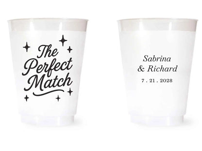 Custom Frosted Wedding Cups | 16 oz Shatterproof Plastic Favors | Interactive Live Design Preview