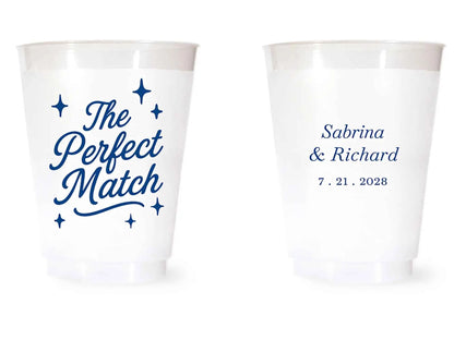 Custom Frosted Wedding Cups | 16 oz Shatterproof Plastic Favors | Interactive Live Design Preview