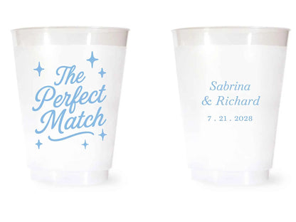 Custom Frosted Wedding Cups | 16 oz Shatterproof Plastic Favors | Interactive Live Design Preview