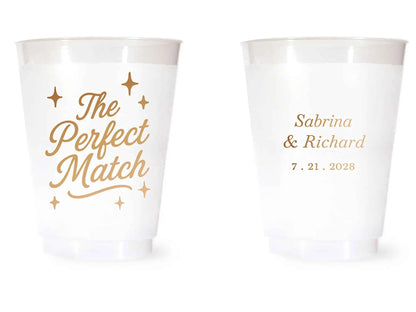Custom Frosted Wedding Cups | 16 oz Shatterproof Plastic Favors | Interactive Live Design Preview