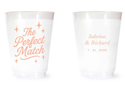 Custom Frosted Wedding Cups | 16 oz Shatterproof Plastic Favors | Interactive Live Design Preview