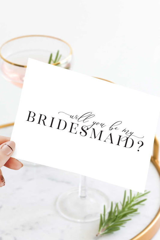 Minimalist Bridal Party Proposal Cards - Script Bridesmaid Envelope Set