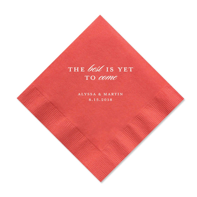 Best is Yet to Come Napkins - Foil Personalized Napkins - Tea and Becky