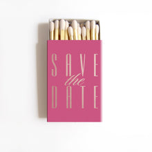 Load image into Gallery viewer, Save the Date Invitation Matchboxes - Personalized Matches - Carrie Collection - Tea and Becky
