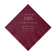 Load image into Gallery viewer, Merry Little Christmas Napkins - Personalized Christmas Napkins - Tea and Becky
