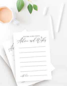 Advice and Well Wishes Wedding Guest Book Alternative Cards