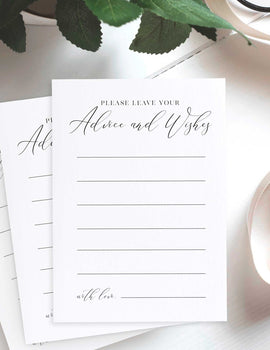 Advice and Well Wishes Wedding Guest Book Alternative Cards