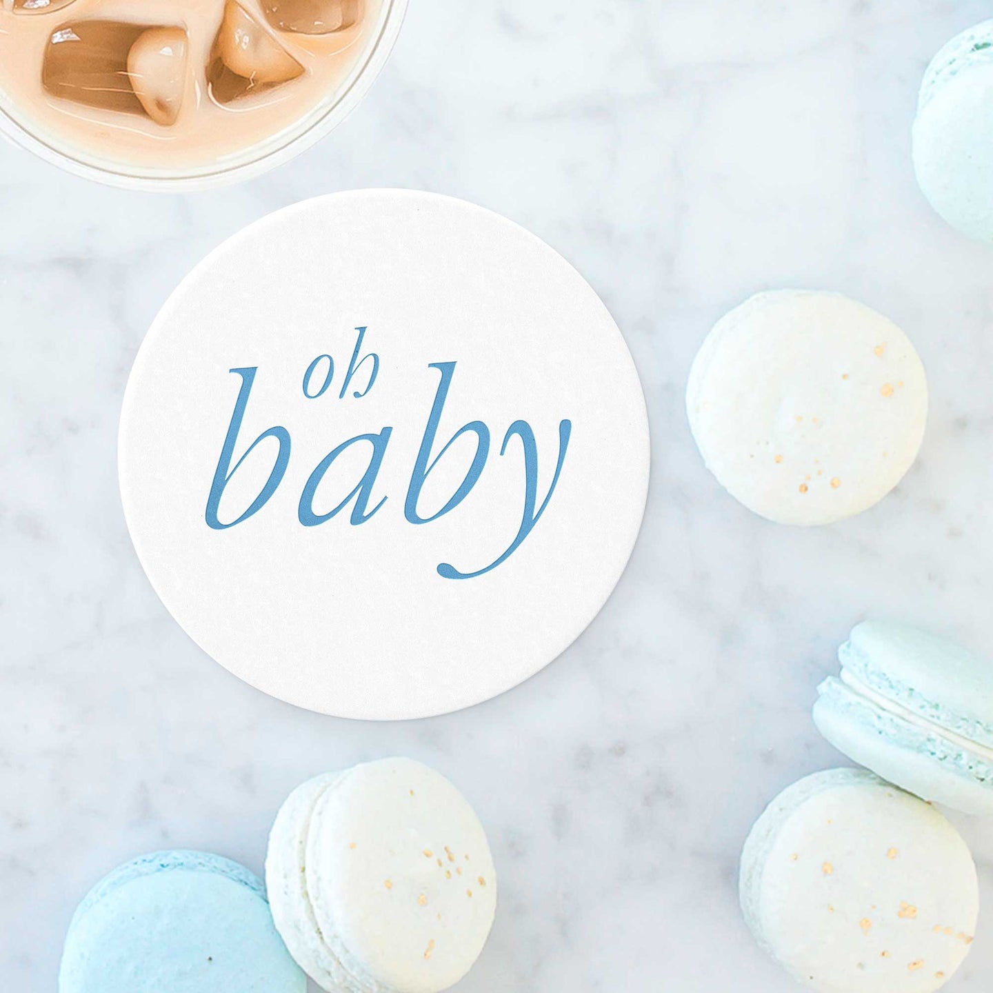 Oh Baby Coasters - Blue - Set of 10 - Tea and Becky