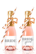 Load image into Gallery viewer, Bride Squad Mini Champagne Bottle Labels - Tea and Becky
