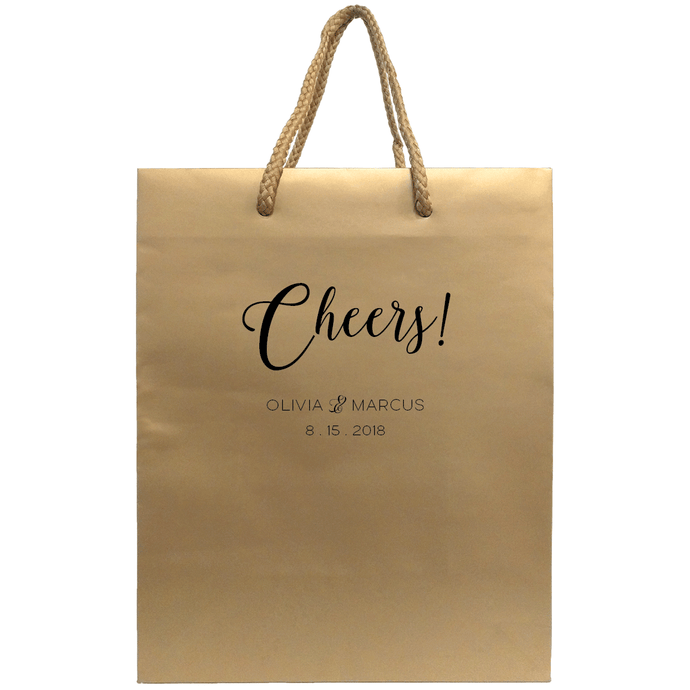 Cheers Wedding Welcome Bags - Personalized Gift Bag - Rebecca Collection - Tea and Becky