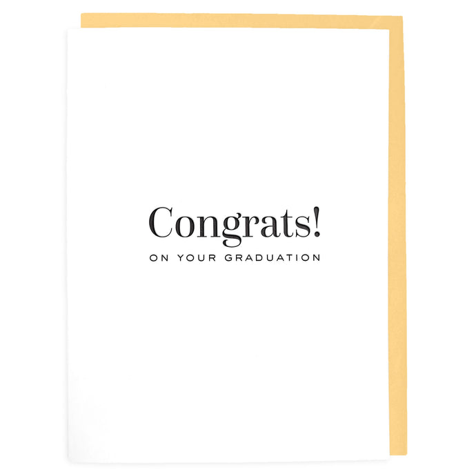 Congrats on your Graduation Card - Letterpress Greeting Card - Tea and Becky