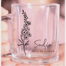 Load and play video in Gallery viewer, Maid of Honor Birth Flower Mug - Personalized
