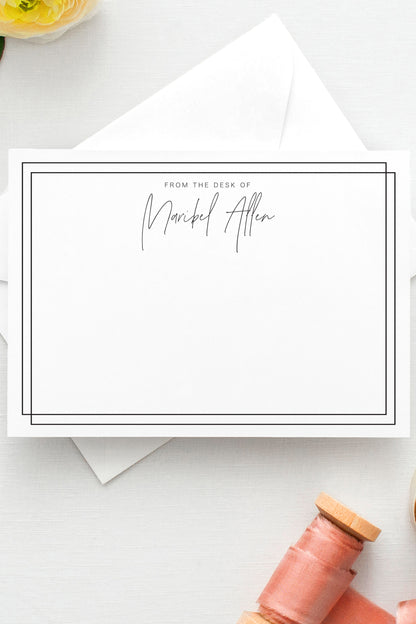 Modern Lines Personalized Stationery - Maribel Collection - Tea and Becky