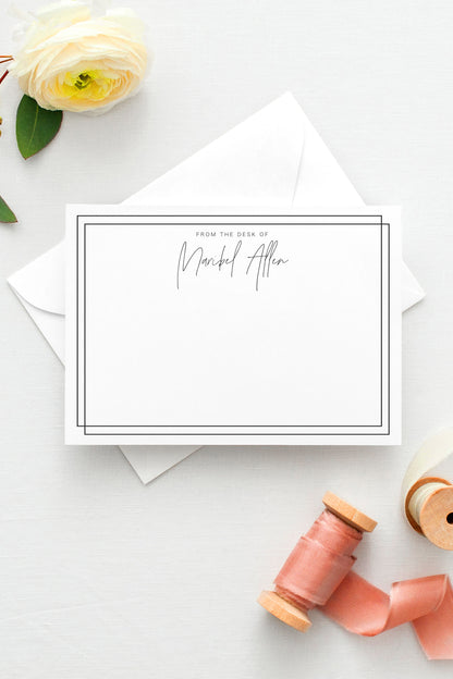 Modern Lines Personalized Stationery - Maribel Collection - Tea and Becky