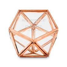 Load image into Gallery viewer, Geometric Ring Box - Personalized Wedding Ring Boxes - Modern Terrarium Rose Gold - Tea and Becky
