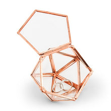 Load image into Gallery viewer, Geometric Ring Box - Wedding Ring Boxes - Terrarium Rose Gold - Tea and Becky
