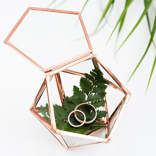 Geometric Ring Box - Wedding Ring Boxes - Terrarium Rose Gold - Tea and Becky