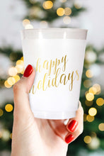 Load image into Gallery viewer, Happy Holidays Shatterproof Cups in Gold
