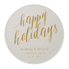 Load image into Gallery viewer, Personalized Happy Holidays Coasters - Tea and Becky
