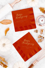 Load image into Gallery viewer, Happy Thanksgiving Napkins - Personalized Set of 100 - Tea and Becky
