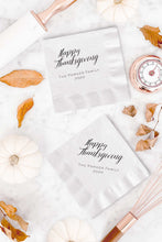 Load image into Gallery viewer, Happy Thanksgiving Napkins - Personalized Set of 100 - Tea and Becky
