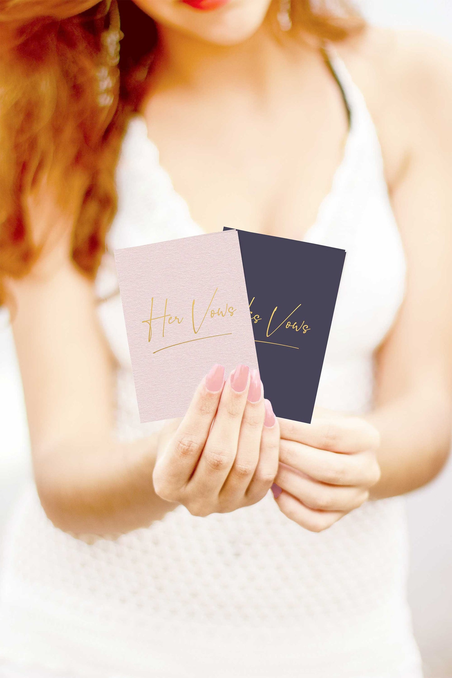 Vow Books - Blush and Navy with Gold Foil - Tea and Becky