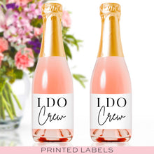 Load image into Gallery viewer, I Do Crew Mini Champagne Bottle Labels - Tea and Becky
