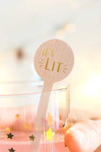 Load image into Gallery viewer, It&#39;s Lit Stir Sticks in Gold - Set of 10 - Tea and Becky
