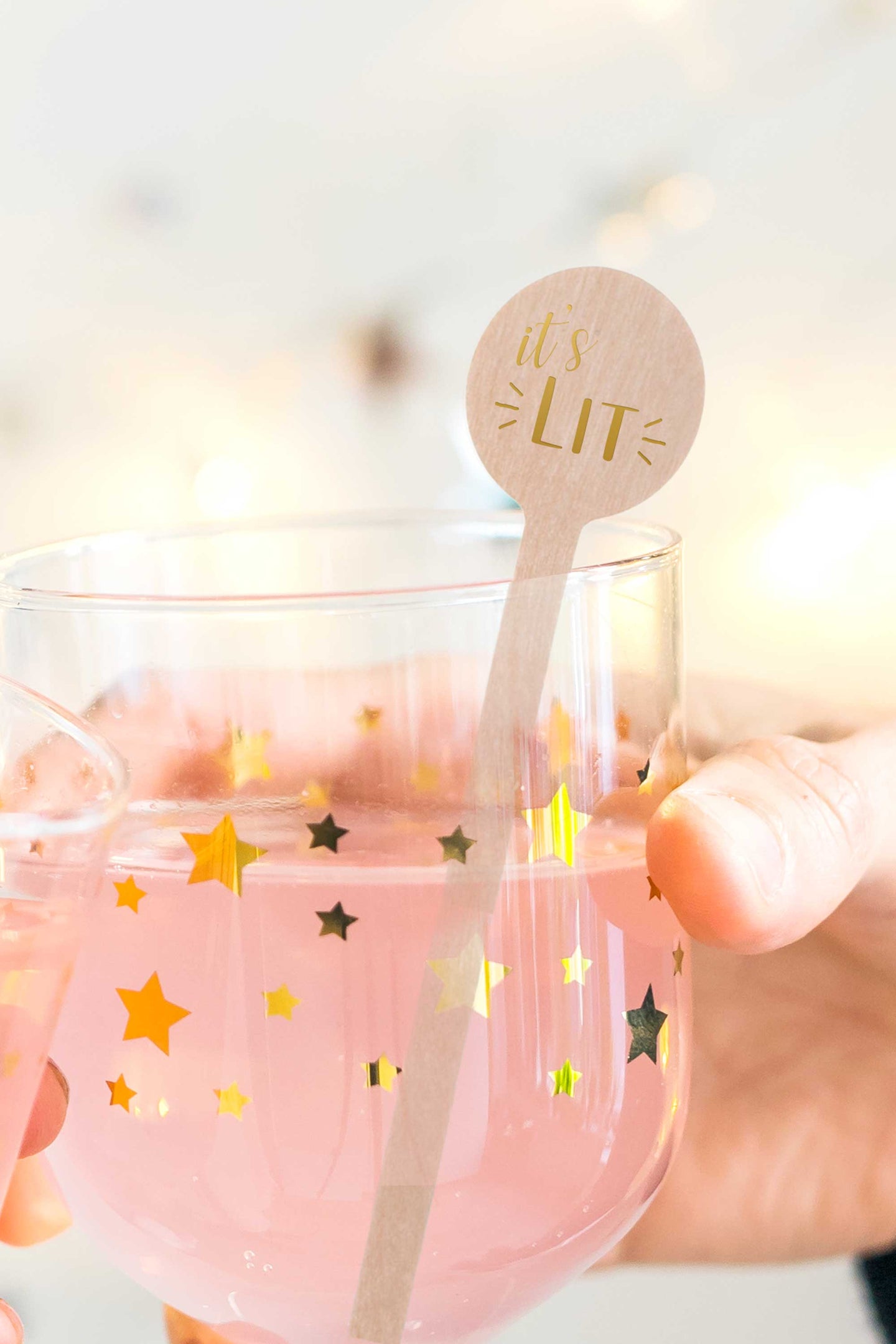 It's Lit Stir Sticks in Gold - Set of 10 - Tea and Becky