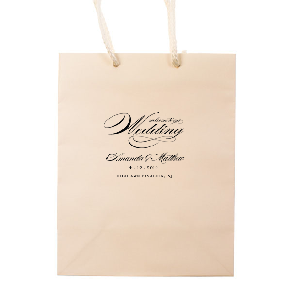 Welcome to Our Wedding Bags - Personalized Gift Bag - Audrey Collection - Tea and Becky
