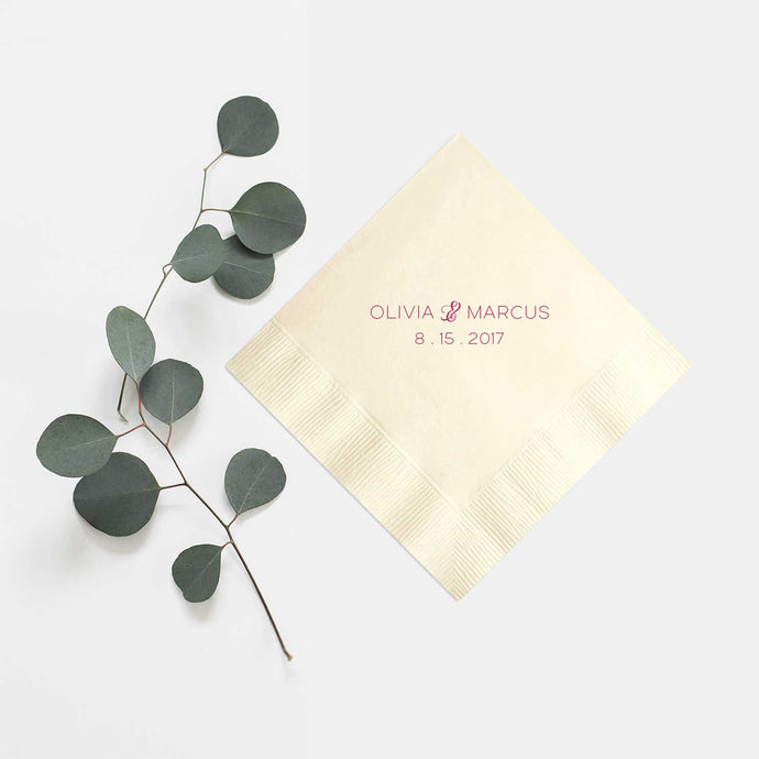 Personalized Napkins for Wedding Reception - Rebecca Collection - Tea and Becky