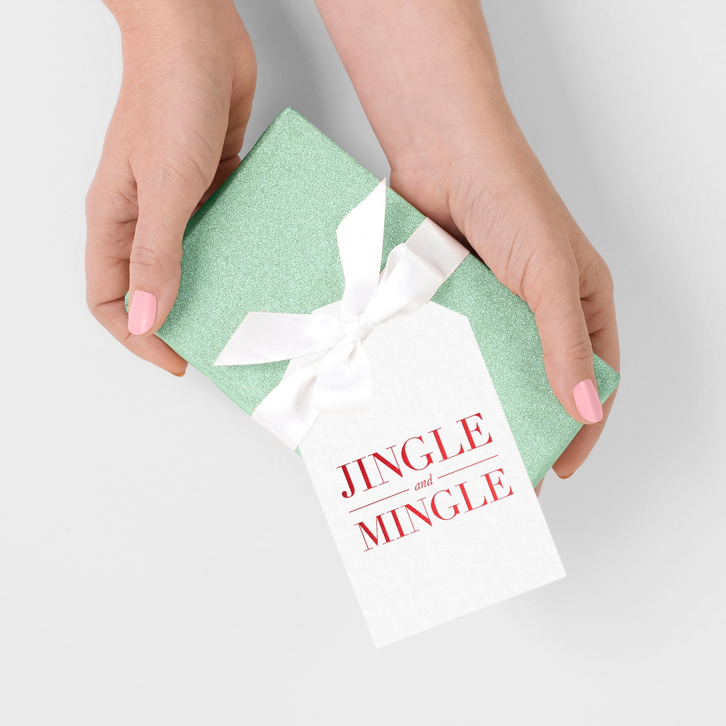 Jingle and Mingle Gift Tags with Ribbon for Christmas