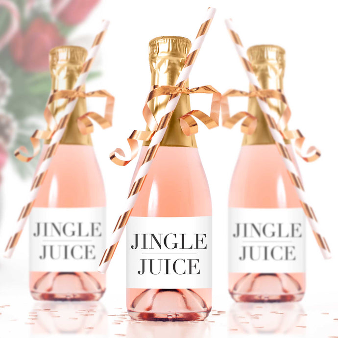 Jingle Juice Mini Champagne Bottle Labels - Tea and Becky