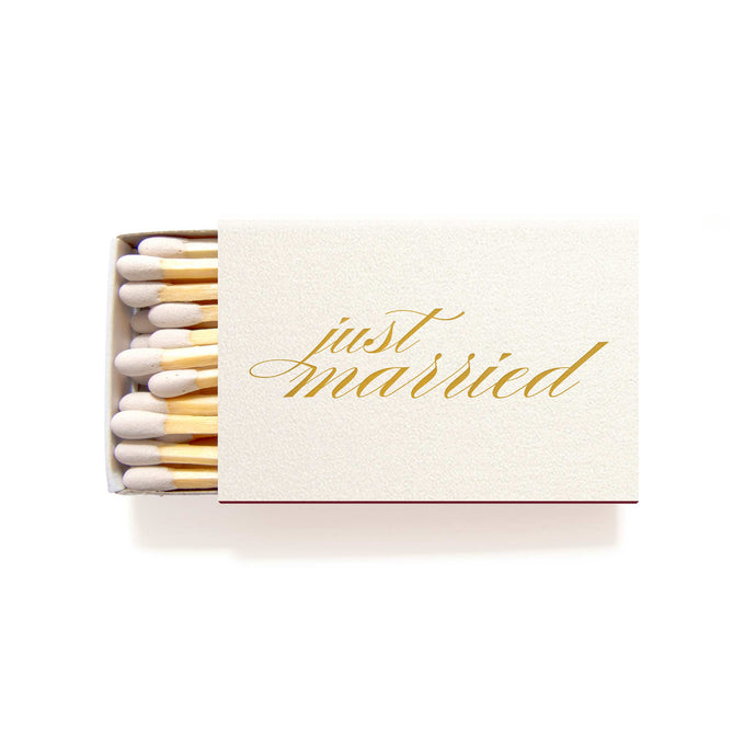 Just Married Matches - Foil Personalized Matchboxes - Audrey Collection - Tea and Becky