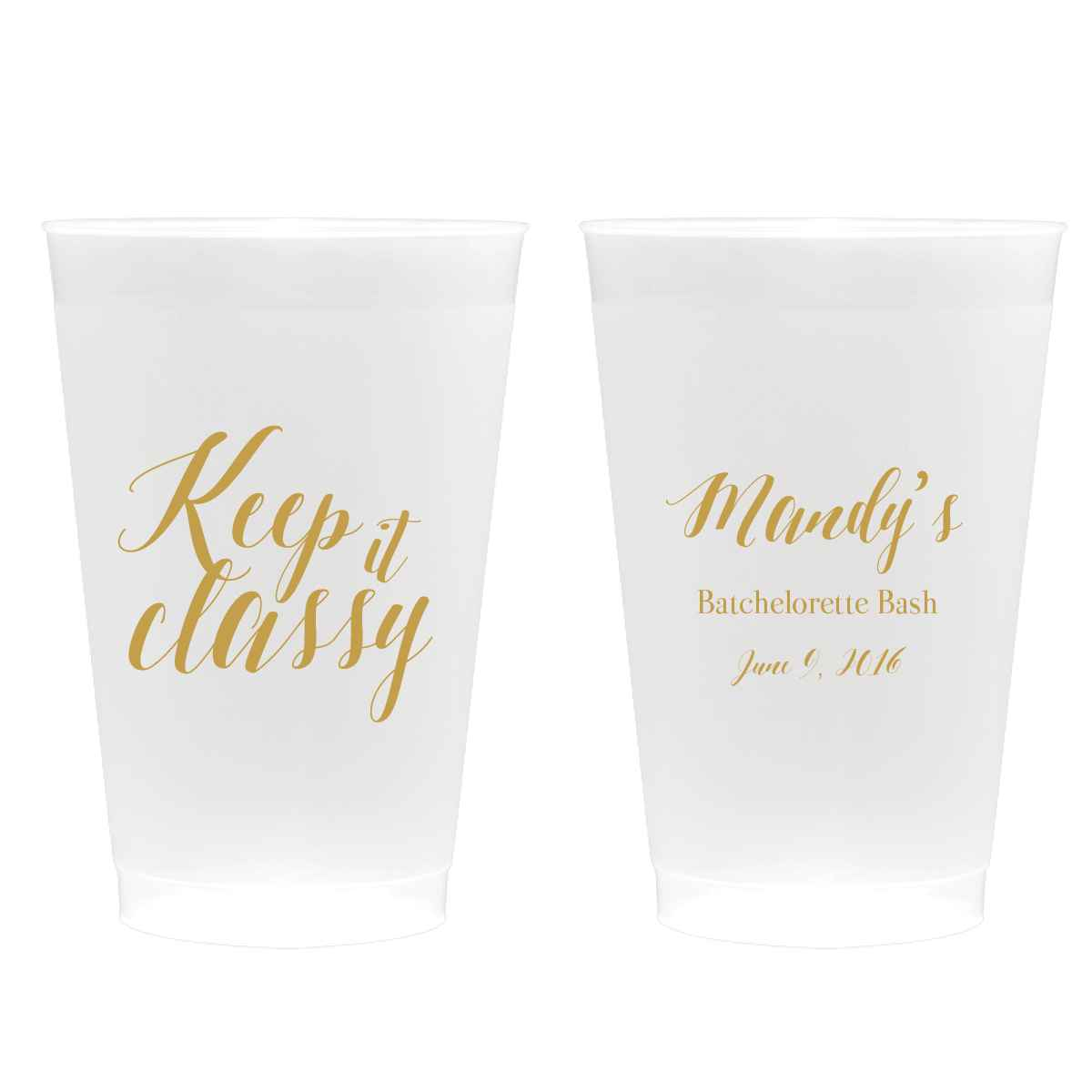 Keep it Classy Cups Set of 50 - Personalized Bachelorette Party Cups - Rachel Collection