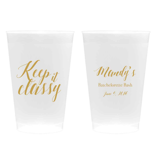Keep it Classy Cups Set of 50 - Personalized Bachelorette Party Cups - Rachel Collection