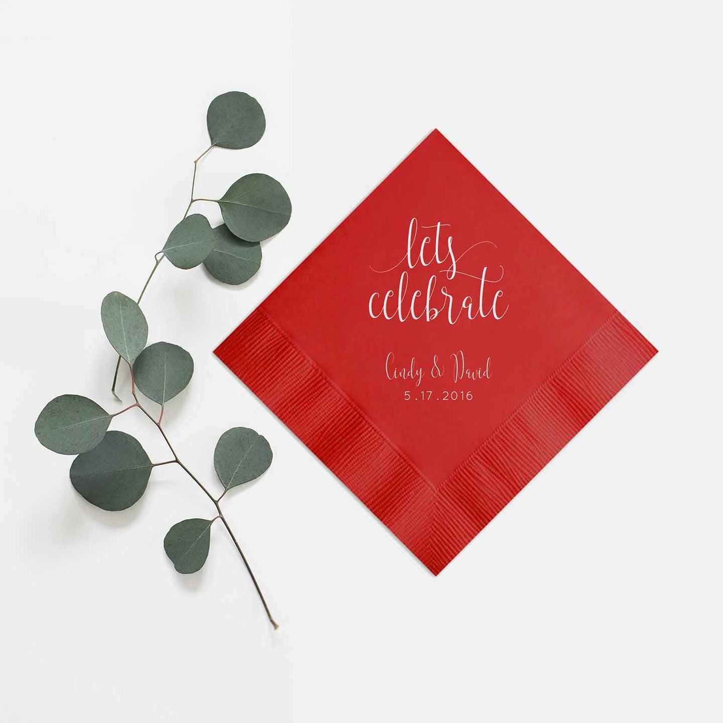 Let's Celebrate Personalized Wedding Napkins - Charlotte Collection - Tea and Becky