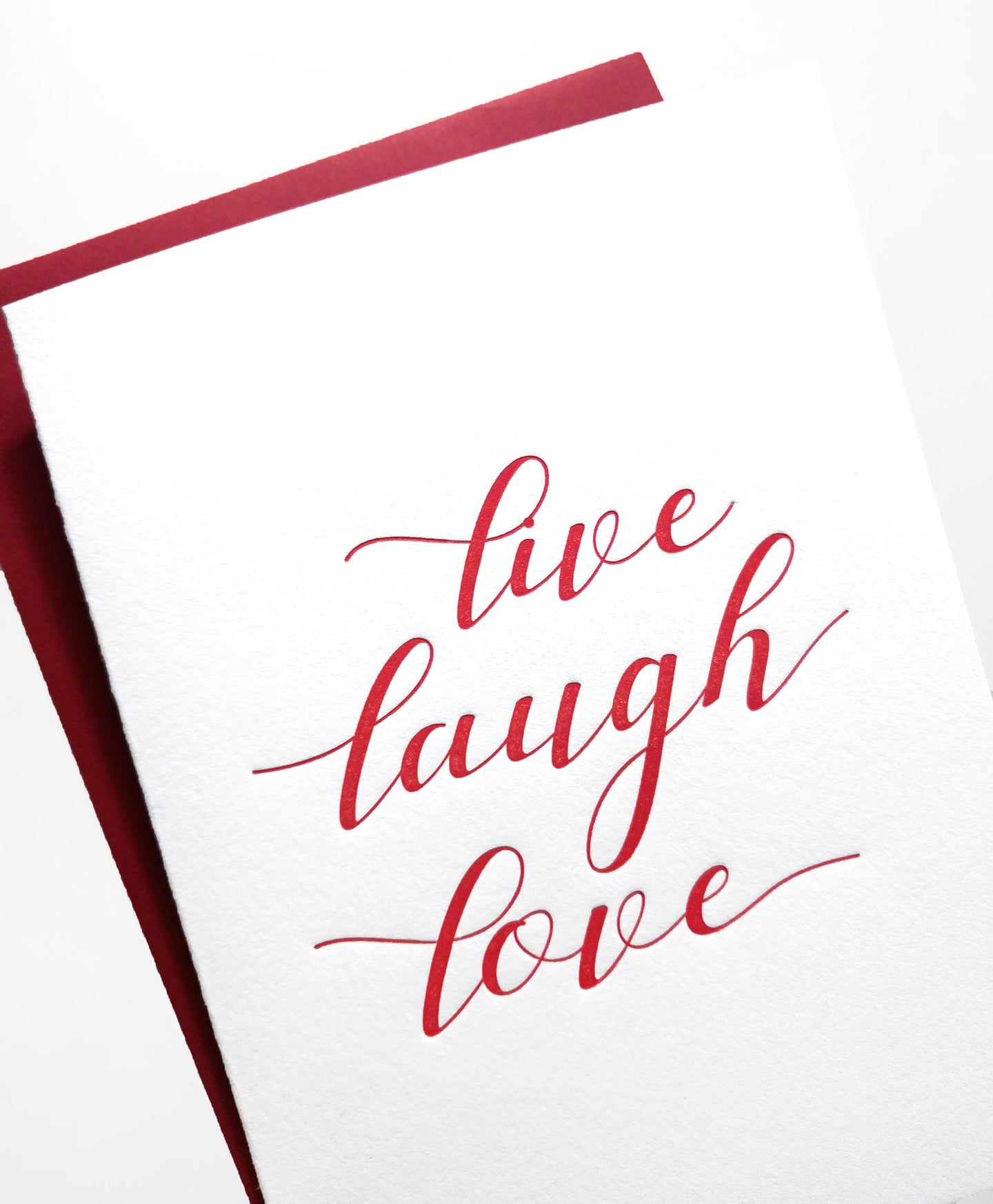 Live Laugh Love Letterpress Greeting Card - Tea and Becky