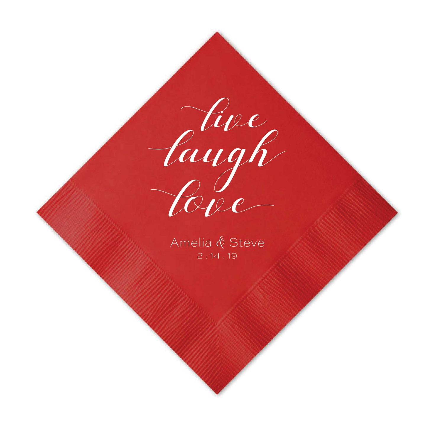 Personalized Wedding Napkins Live Laugh Love - Tea and Becky