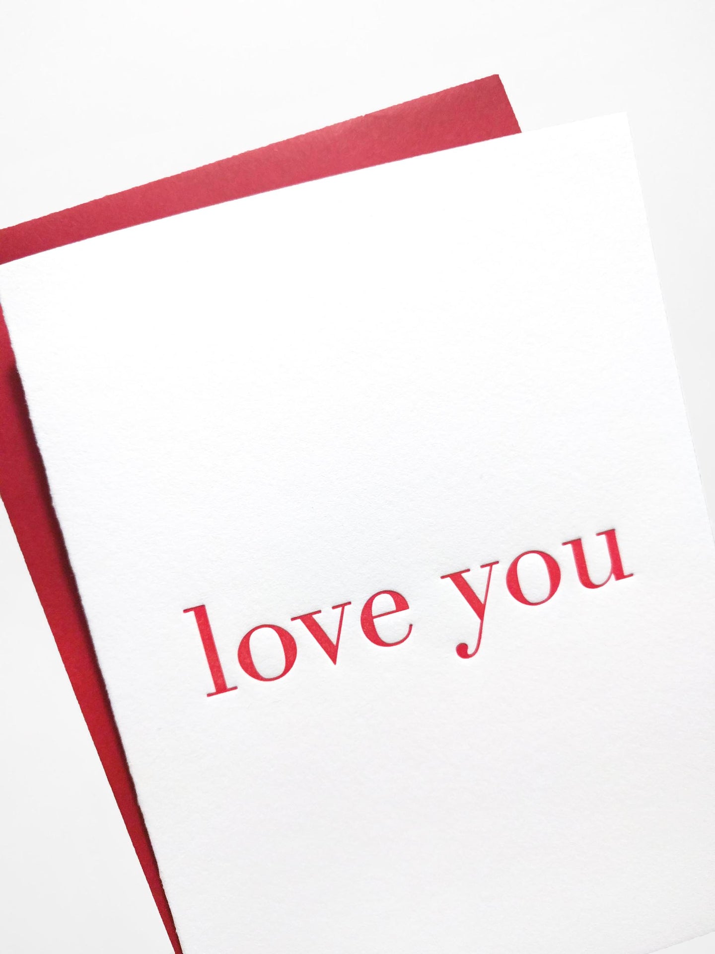 Love You Letterpress Greeting Card - Tea and Becky